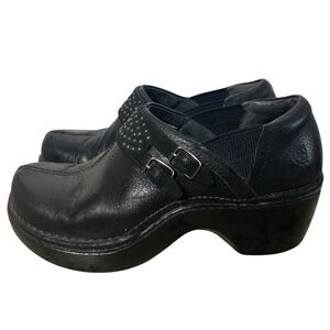 Ariat Women's Black Leather Studded Buckle Clogs Mule Shoes Size US 10